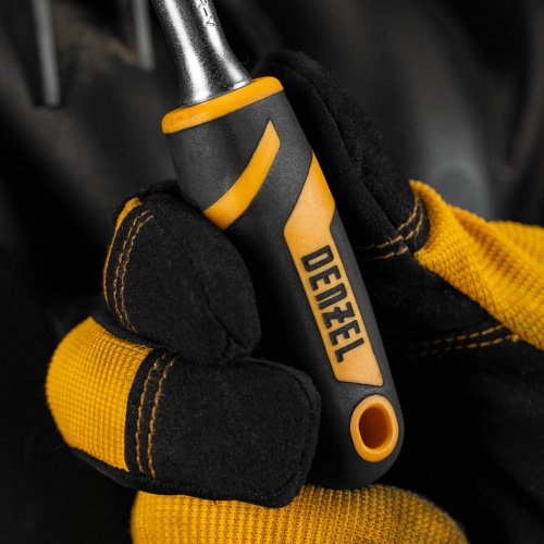 Ключ-трещотка 1/4", 90 зубьев, с быстрым сбросом, CrV Denzel фото 12 Ключ-трещотка 1/4", 90 зубьев, с быстрым сбросом, CrV Denzel фото 12