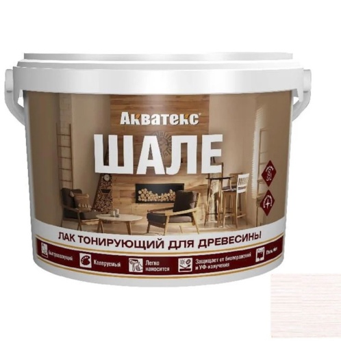 Лак акриловый для древесины Акватекс Шале белый 2,5 кг Лак акриловый для древесины Акватекс Шале белый 2,5 кг