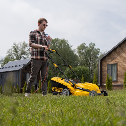 Газонокосилка электрическая GMC-1800, шир. 38см, 1800 Вт, 6 уров., травосб. 35 л Denzel фото 27