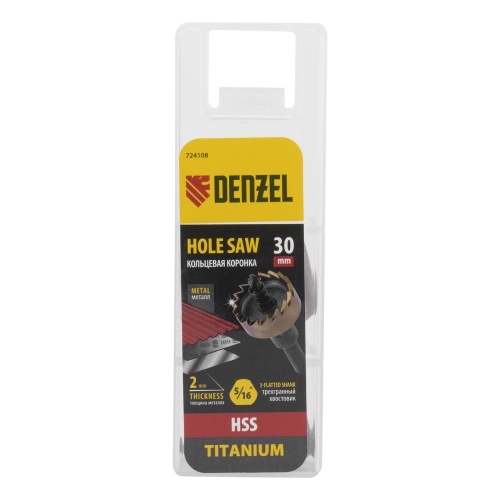 Коронка по металлу HSS, 30 мм, нитридтитановое покрытие Denzel фото 7