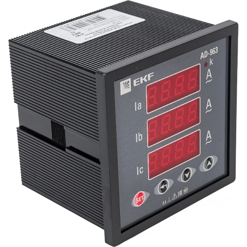 Трехфазный цифровой амперметр на панель EKF PROxima ad-963 фото 5 Трехфазный цифровой амперметр на панель EKF PROxima ad-963 фото 5