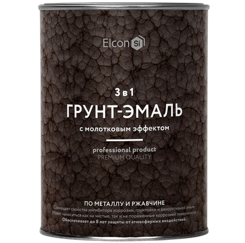 Грунт-эмаль Elcon Smith 3 в 1 с молотковым эффектом шоколад 0,8 кг Грунт-эмаль Elcon Smith 3 в 1 с молотковым эффектом шоколад 0,8 кг