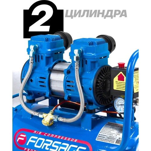 Компрессор поршневой с прямым приводом Forsage 2 цилиндра, безмасляный F-BM20/24 OIL FREE(59213) фото 5 Компрессор поршневой с прямым приводом Forsage 2 цилиндра, безмасляный F-BM20/24 OIL FREE(59213) фото 5