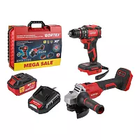 Набор аккумуляторного инструмента WORTEX ALL1 XLT SET: дрель-шуруповерт + ушм, в чемодане 956622 1329850