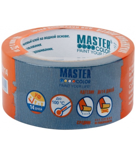 Лента малярная бумажная Master Color 30-6114 синяя 48 мм 25 м фото 3