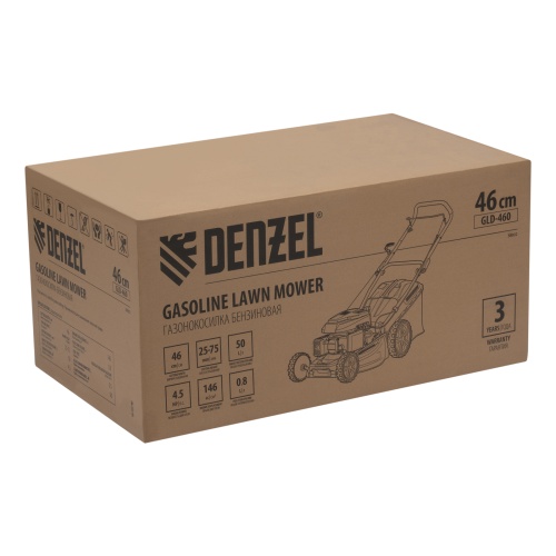 Газонокосилка бензиновая GLD-460, 146 куб.см, ширина 46 см, ручная, 7 уровней, травосборник 50 л Denzel фото 5