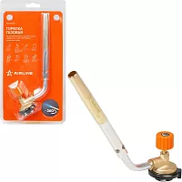 Горелка газовая Airline на цанговый баллон, ручн.поджиг, поворотное сопло D12x130мм, латунный клапан ADGT002