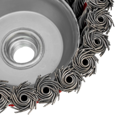 Щетка для УШМ, 100 мм, М14, "чашка", крученая проволока 0.8 мм Matrix фото 5