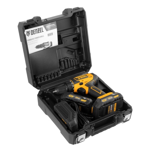 Дрель-шуруповерт аккумуляторная CDL-18-02BM, Li-Ion, 18 В, 2 аккумулятор Denzel фото 32
