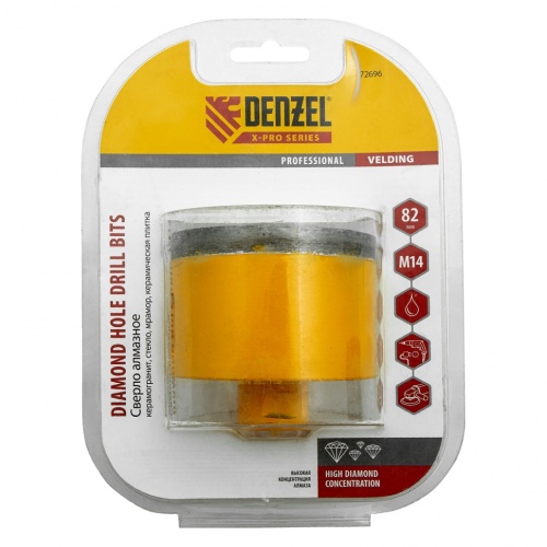 Сверло алмазное по керамограниту, 82 мм, мокрая резка, М14 Denzel фото 6 Сверло алмазное по керамограниту, 82 мм, мокрая резка, М14 Denzel фото 6