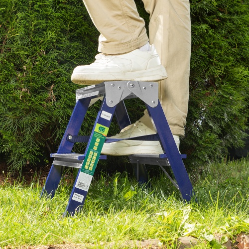 Стремянка двусторонняя 2 ступени, стальная, Сибртех фото 9