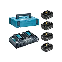 Набор Makita Power Set - 4 аккумулятора и зарядное устройство (4хBL1860B , DC18RD, Кейс MAKPAC тип1) 198091-4