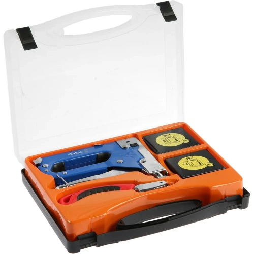 Мебельный степлер в кейсе ТУНДРА типы скоб 140/28/300, 4 - 14 мм + скобоудалитель, скобы 1550270 фото 5 Мебельный степлер в кейсе ТУНДРА типы скоб 140/28/300, 4 - 14 мм + скобоудалитель, скобы 1550270 фото 5