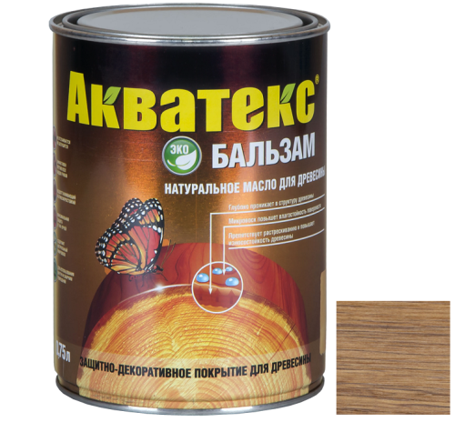 Бальзам масло для древесины Акватекс бесцветное 0,75 л