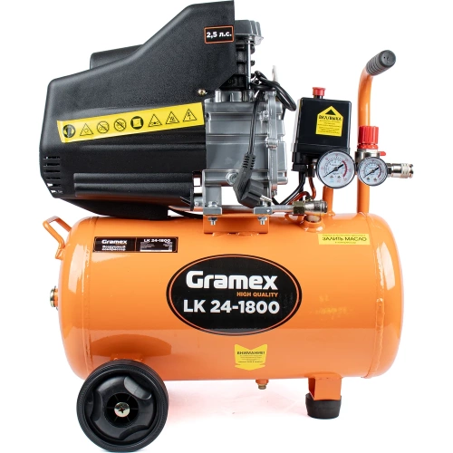 Воздушный компрессор LK 24-1800 (238 л/мин, объем 24 л, 1/8 кВт, 8 бар, 2850 об/мин) (1/12) Gramex 02017 фото 10