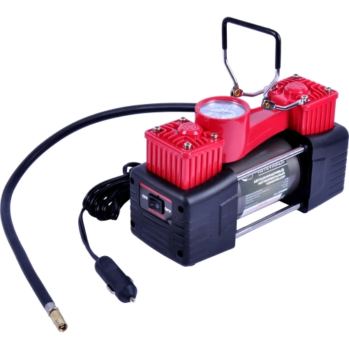 Двухцилиндровый компрессор 85 л/мин в кейсе с набором для ремонта колес AUTOVIRAZH AV-010890