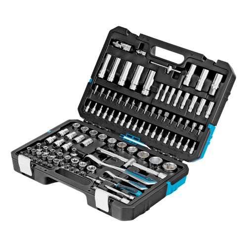 Набор инструментов, 1/4", 1/2", CrV, 120 зубьев, 109 предметов Gross Набор инструментов, 1/4", 1/2", CrV, 120 зубьев, 109 предметов Gross