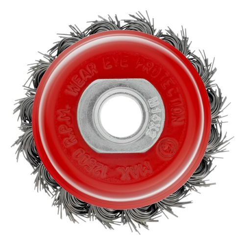 Щетка для УШМ, 65 мм, М14, "чашка", крученая проволока 0.5 мм Matrix фото 3