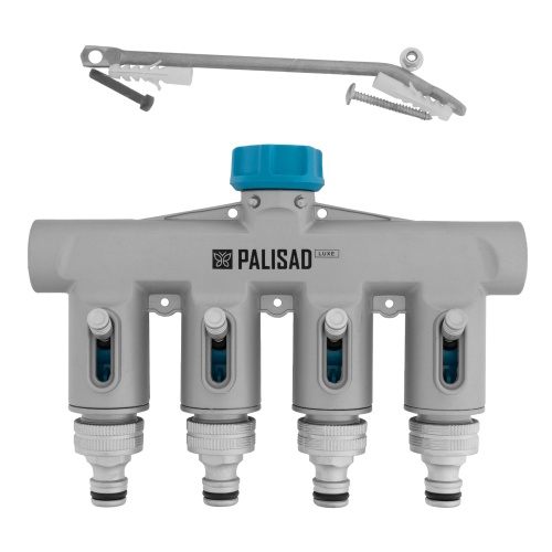 Разветвитель четырехканальный, с внутренней резьбой 3/4", алюминий, LUXE Palisad фото 4