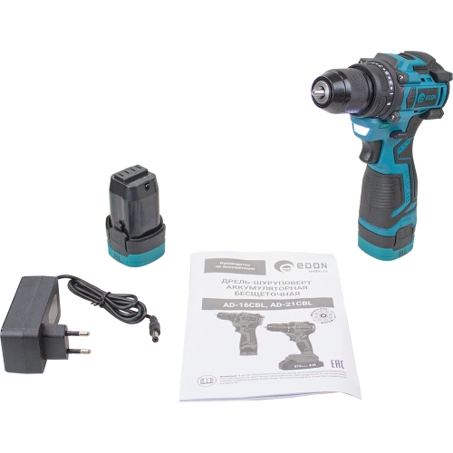 Аккумуляторная дрель бесщеточная EDON AD-16CBL 28006 фото 7