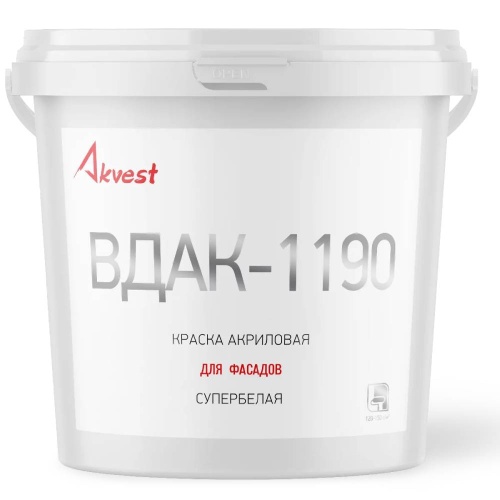 Краска фасадная Аквест ВДАК-1190 супербелая 14 кг