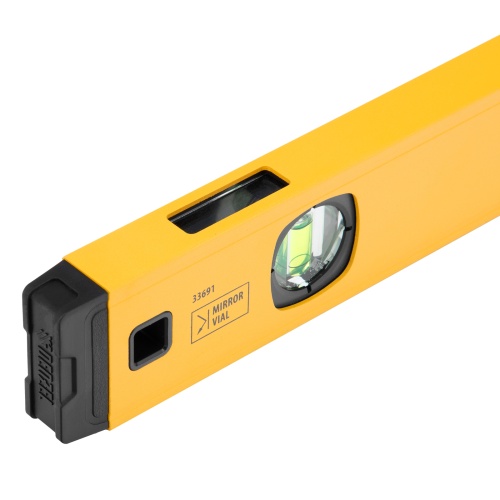 Уровень алюминиевый, магнит, фрезерованный, 3 глазка (1 зеркал.) 0,5 мм/м, 600 мм Denzel фото 7