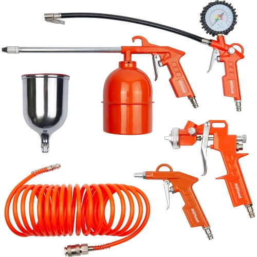 Набор пневмопистолетов со шлангом AV Steel 5 м, 5 предметов AV-700415 Набор пневмопистолетов со шлангом AV Steel 5 м, 5 предметов AV-700415