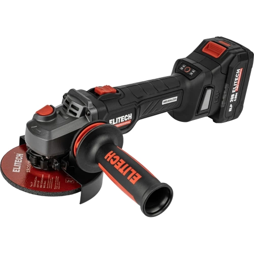 Шлифмашина угловая аккумуляторная Elitech CAG 2012BL (125мм,20В,2х4Ач,BL) HD 210316 Шлифмашина угловая аккумуляторная Elitech CAG 2012BL (125мм,20В,2х4Ач,BL) HD 210316