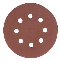 Круг абразивный на ворсовой подложке под "липучку", перфорированный, P 600, 125 мм, 5 шт Matrix