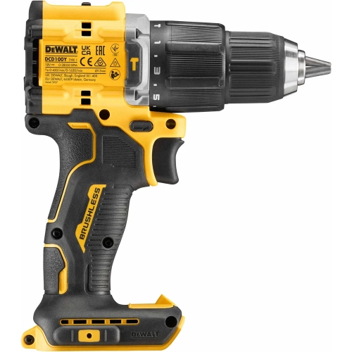 Аккумуляторная ударная дрель-шуруповерт Dewalt DCD100YNT, 18 В, 1650 об/мин, 28050 уд/мин, без АКБ и ЗУ, в кейсе TSTAK DCD100YNT-XJ фото 5 Аккумуляторная ударная дрель-шуруповерт Dewalt DCD100YNT, 18 В, 1650 об/мин, 28050 уд/мин, без АКБ и ЗУ, в кейсе TSTAK DCD100YNT-XJ фото 5