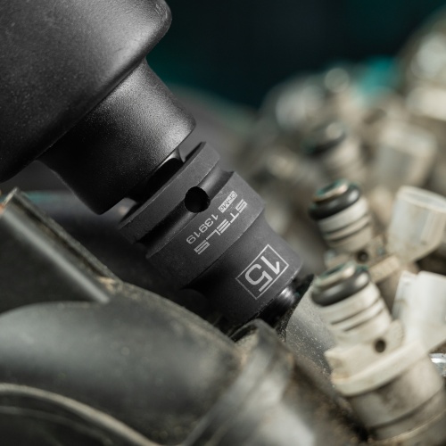 Головка ударная шестигранная, 15 мм, 1/2, CrMo Stels фото 9