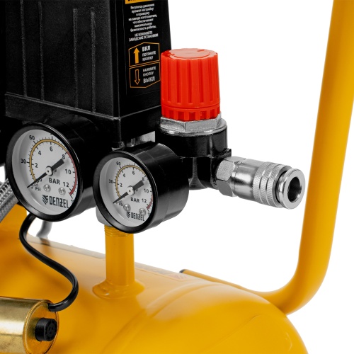 Компрессор DLS950/24 безмаслянный малошумный 950 Вт, 165 л/мин, ресивер 24 л Denzel фото 20