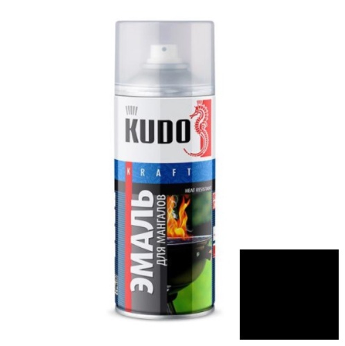 Эмаль аэрозольная для мангалов Kudo KU-5122 черная 520 мл