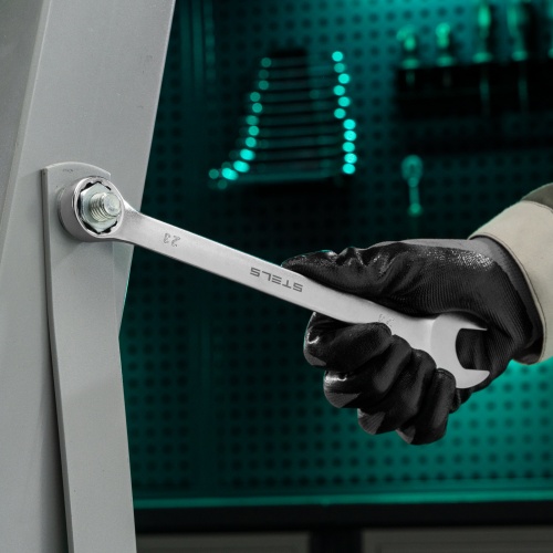 Ключ комбинированный, 23 мм, CrV, матовый хром Stels фото 8