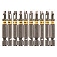 Бита TX 25х50, сталь S2, шестигранный профиль, 10 шт. Е 6,3 Denzel