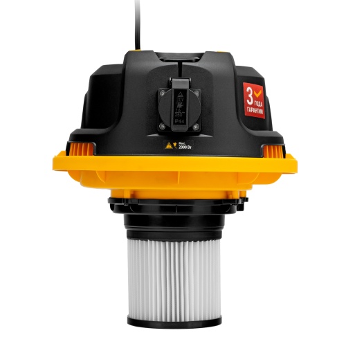 Пылесос строительный RVC20, 1400 Вт, бак 20 л, шланг 3 м, розетка с автосинхр. Denzel фото 12