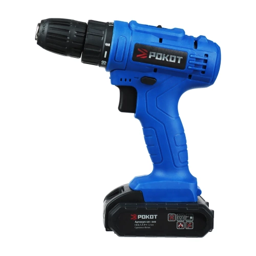 Дрель-шуруповерт РОКОТ аккумулятор 14В, 0-400-1400 об/мин, 1,3 Li-on (1), 2 скорости 691-049 фото 4