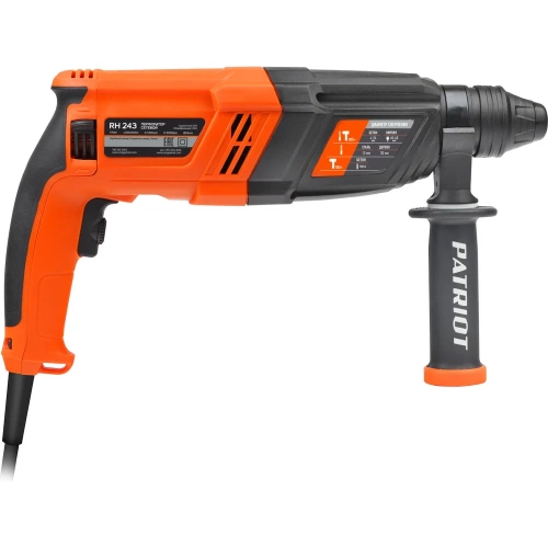 Перфоратор PATRIOT RH 243 SDS+, мощность 770 Вт, 2.6 Дж, 3 режима работы, макс.диаметр 24 мм, глубиномер, кейс 140301343 фото 3