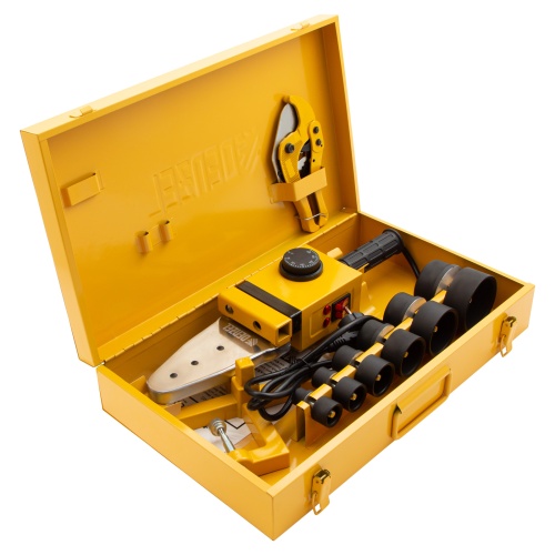 Аппарат для сварки пластиковых труб DWP-1500, 1500 Вт, 260-300 град, комплект насадок, 20-63 мм Denzel фото 11