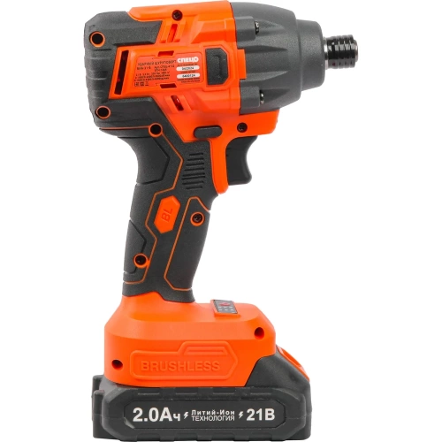 Набор Шуруповерт ударный Спец БИА-21-Б, (бесщеточный двигатель),21В,2аккум *2,0Ач,скорость0-3000 об/ми, частота ударов 0-4200 уд/мин,макс крут момент 220Нм, подсведка,зарядка 4ч,кейс, цв.кор + перчатки СПЕЦ-4132/ВС-136-0272 фото 6