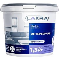 Краска акриловая интерьерная Лакра белоснежная 1,3 кг