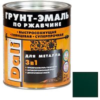 Грунт-эмаль по ржавчине Dali 3 в 1 гладкая Зеленый мох RAL 6005 2 л