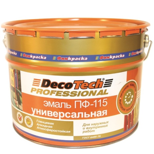 Эмаль DecoTech Professional ПФ-115 белая глянцевая 10 кг Эмаль DecoTech Professional ПФ-115 белая глянцевая 10 кг