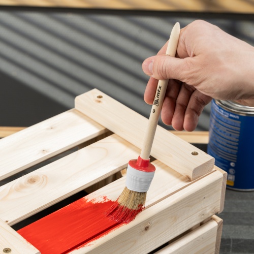 Кисть круглая № 6 (30 мм) натуральная щетина, деревянная ручка MTX фото 9