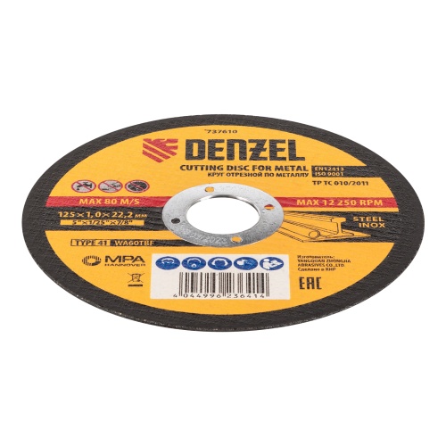 Круг отрезной по металлу, 125 х 1,0 х 22,2 мм, WA60TBF, в метал.банке, 10 шт. Denzel фото 2 Круг отрезной по металлу, 125 х 1,0 х 22,2 мм, WA60TBF, в метал.банке, 10 шт. Denzel фото 2