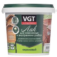 Лак акриловый для наружных и внутренних работ VGT матовый бесцветный 0,9 кг