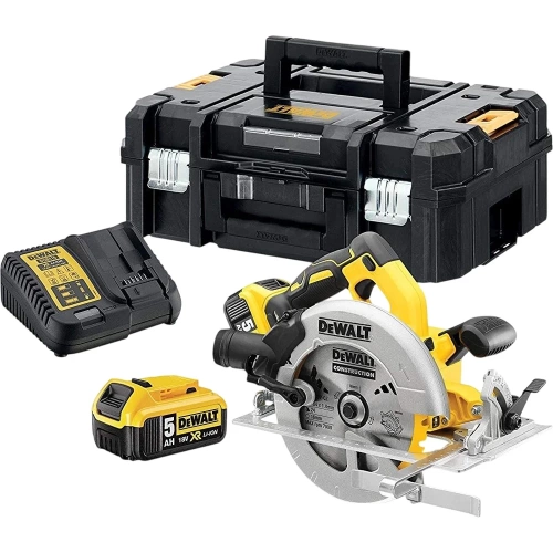 Аккумуляторная дисковая пила Dewalt DCS570P2, 18 В, 184 мм, 5500 об/мин, с 2 АКБ 5 Ач и ЗУ, в кейсе TSTAK DCS570P2-QW Аккумуляторная дисковая пила Dewalt DCS570P2, 18 В, 184 мм, 5500 об/мин, с 2 АКБ 5 Ач и ЗУ, в кейсе TSTAK DCS570P2-QW