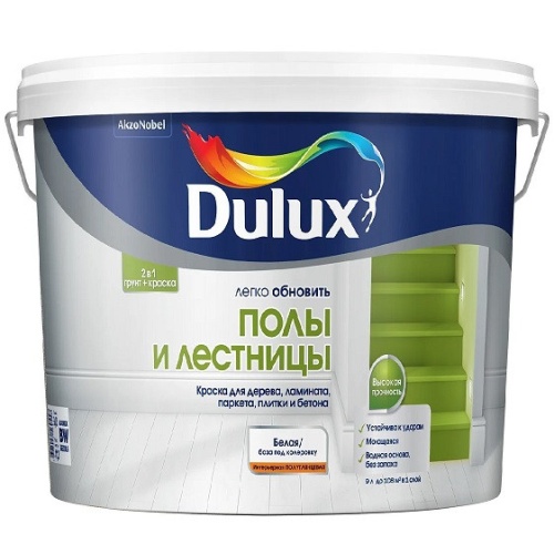 Краска Dulux Легко обновить Полы и лестницы база BC полуглянцевая 9 л Краска Dulux Легко обновить Полы и лестницы база BC полуглянцевая 9 л