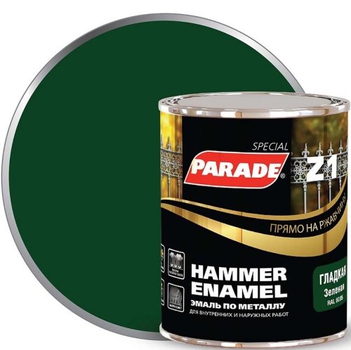 Эмаль по металлу Parade Special Z1 гладкая RAL 6005 Л-С зеленая 0,75 л