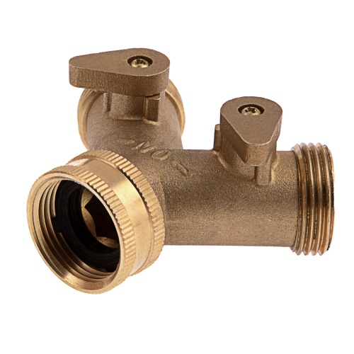 Разветвитель двухканальный, регулируемый, внешняя и внутренняя резьба 3/4, латунный Palisad фото 2